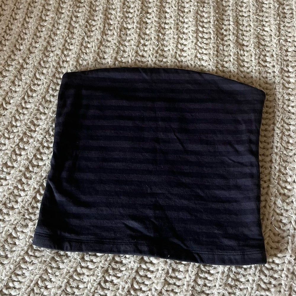 Striped navy tube top